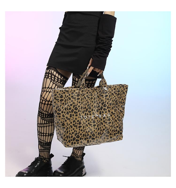 Image of Large Tote Bags for Women PVC Clear Totes Bag Plastic Carry All Bag Kraft Paper Shoulder Handbag Hobo for Work Travel