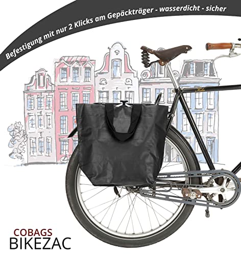 BikeZac 2.0 von COBAGS | FAHRRADTASCHE Clip-On EINKAUFS-Tasche | Fahrrad-Einkaufstasche |...