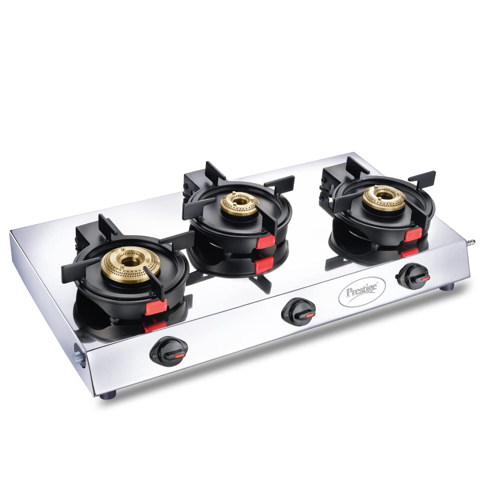 Prestige Svachh Perfect L.P Gas Stove with Liftable 3 Brass Burners