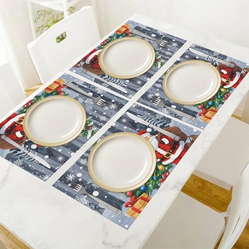 Sets de table de Noël imperméables en PVC durable pour table de salle à manger - 7
