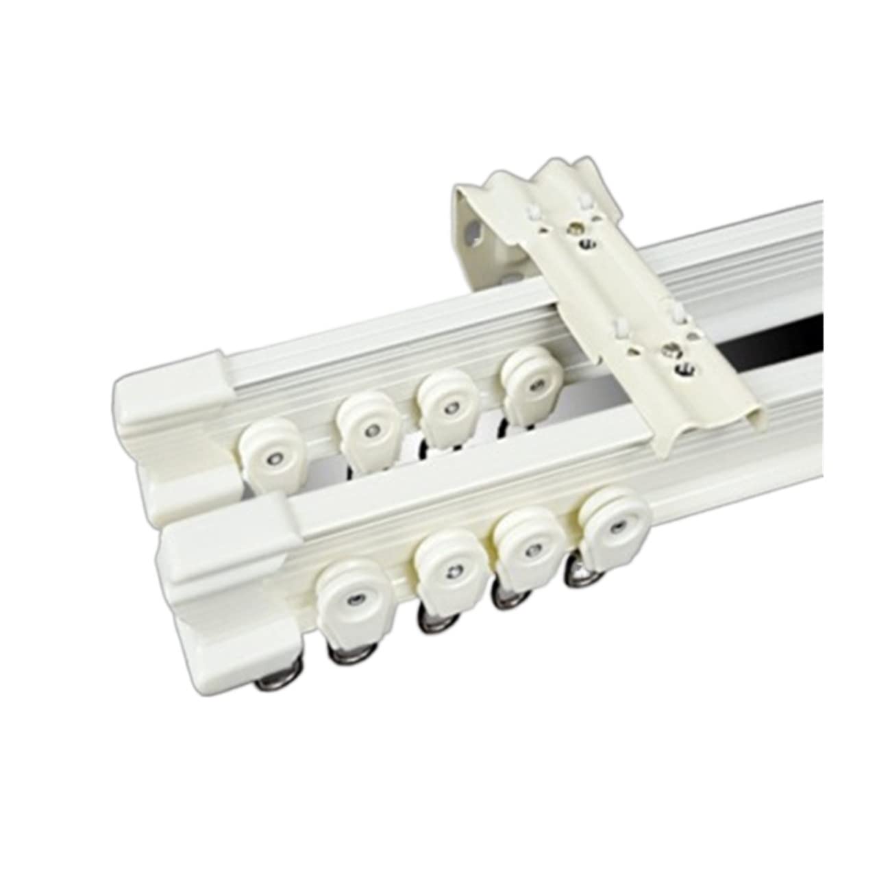 Soporte de techo flexible para riel de techo, doble riel curvado para balcón, accesorio de riel deslizante ajustable (montaje superior)