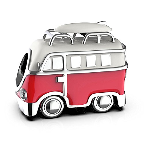 LSDesigns Campervan Charm S925 Sterling Silver Red Enamel