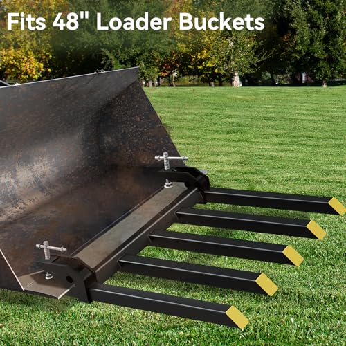 Image of YINTATECH 48 inch Clamp on Debris Forks 2500 lbs Loader Bucket Fork