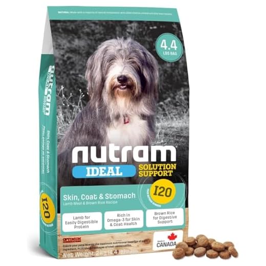 Nutram I20 Lamb Dog Food with Brown Rice - Skin, Coat & Sensitive Stomach Dog Food with Pumpkin, Omega-3 Rich Salmon Oil & Rosemary For Shiny Coat & Immunity - Chicken Free Kibble For Adults (4.4 lbs)