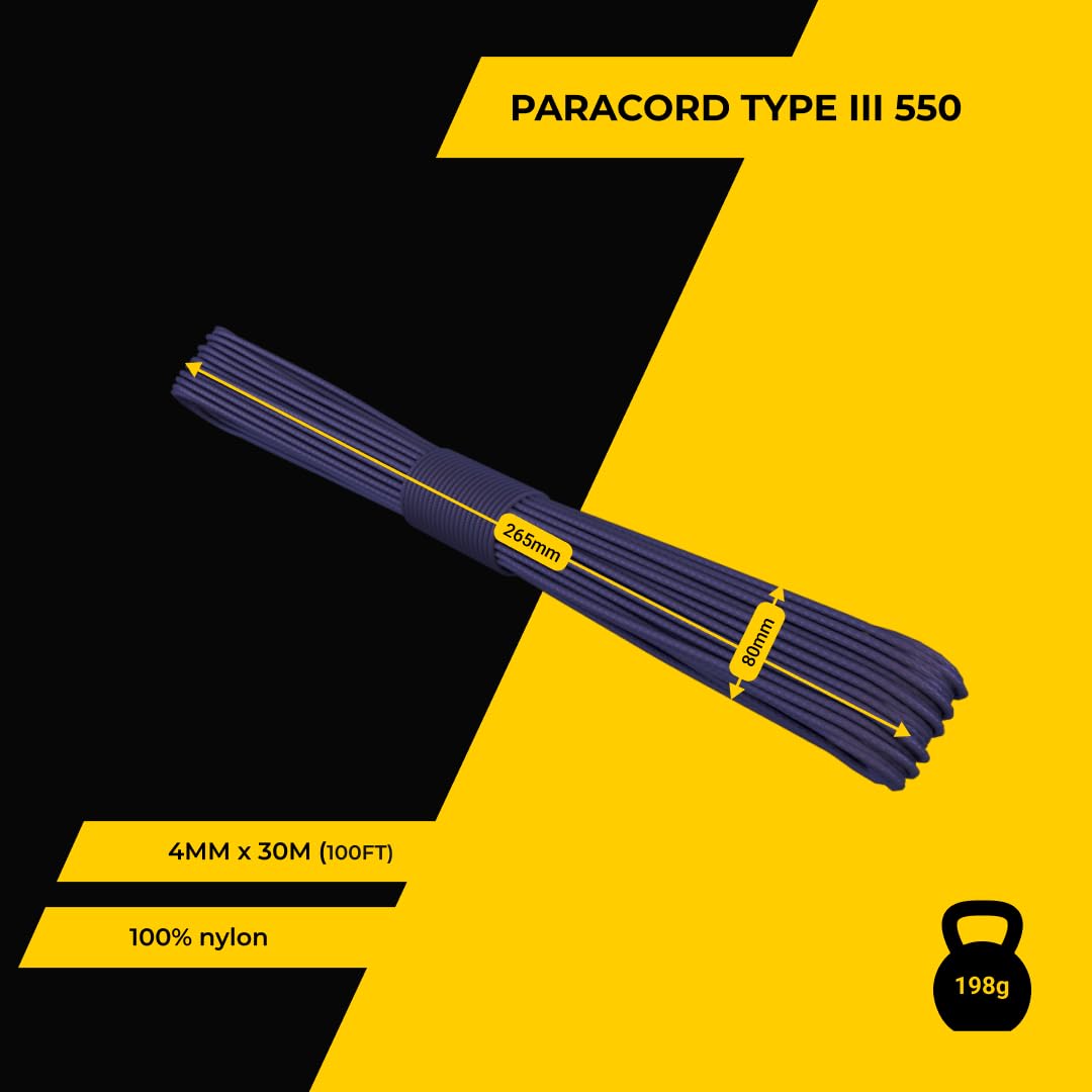 EdcX 2 mm Nylon Paracord 275 (15, 30, 50 and 100 m)- 100% Nylon rope, 3-Strand cord, Nylon cord 2 mm in Many Colours (Navy Blue, 30 m) - Image 2