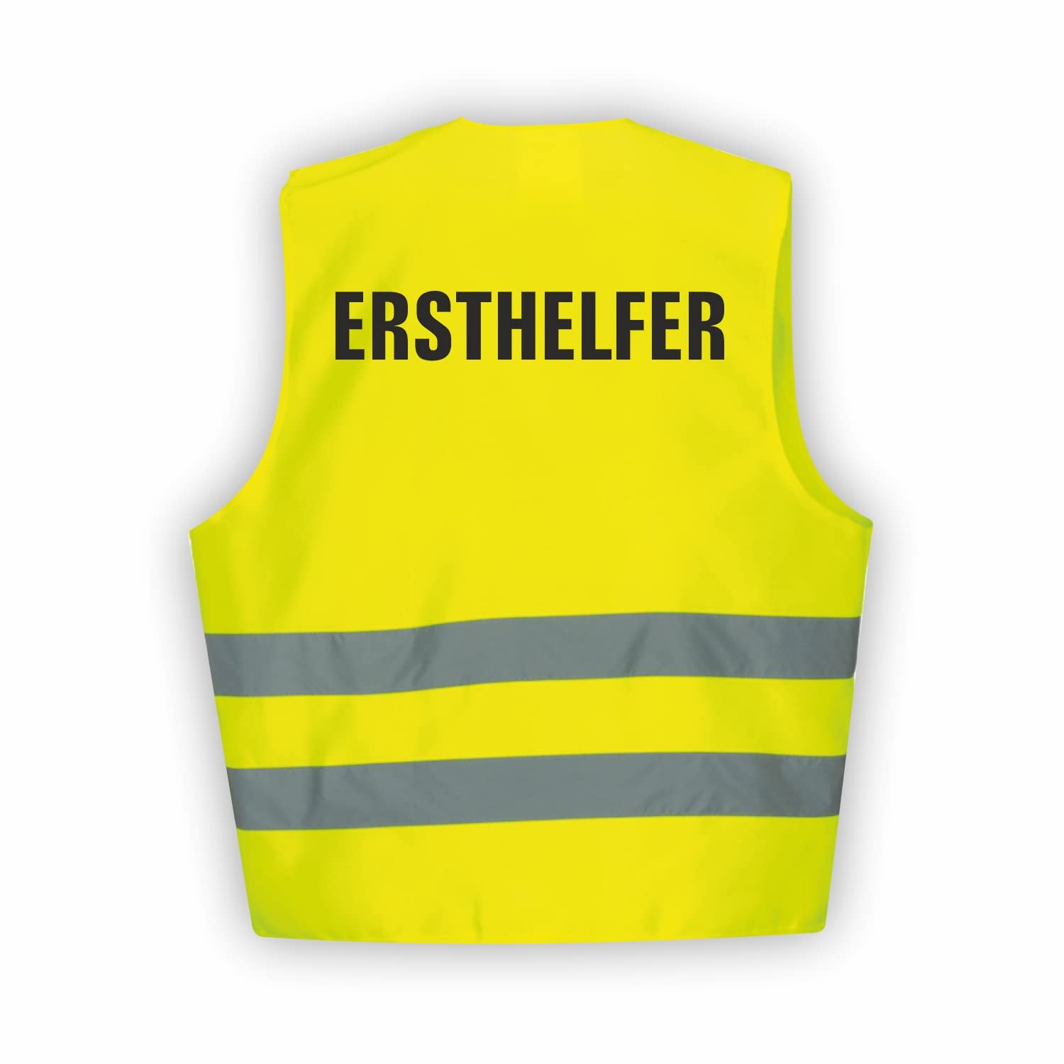 Sicherheitsweste GELB Warnweste nach EN ISO 20471 zertifiziert - Warn Weste für ERSTHELFER- Unisex mit hochwertigem Reflektorstreifen