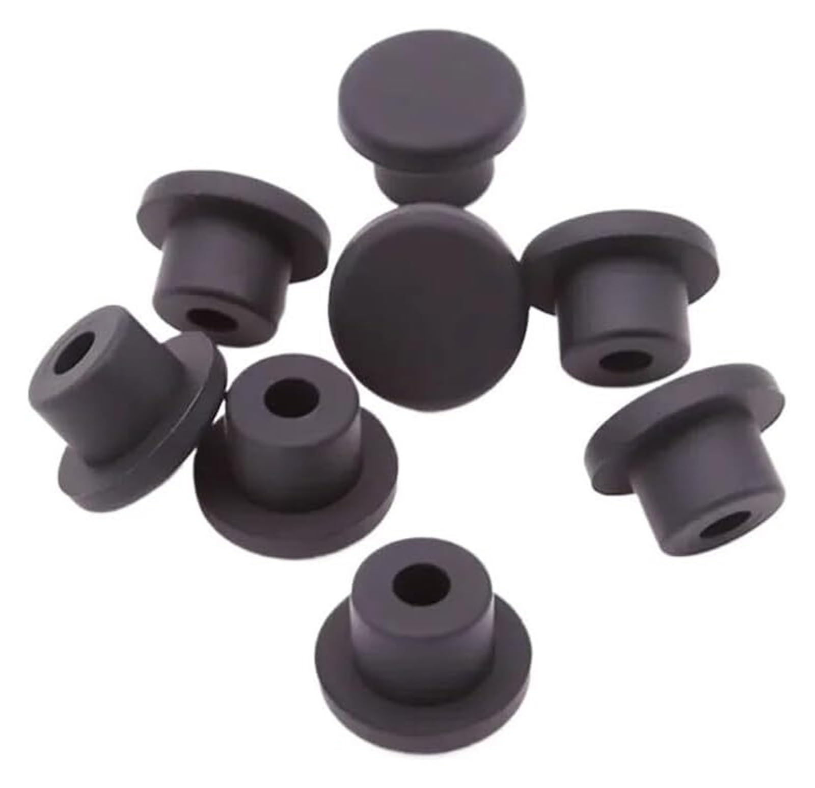 caps soft plastic caps, Black Silicone Rubber Hollow Stopper Plug with Hole(46.3mm,5Pcs)