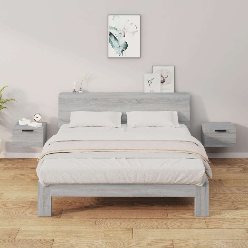 Wand Nachttisch aus Holzwerkstoff mit Stauraum und stabiler Oberplatte für Wohnzimmer Schlafzimmer Wandmontage Möbel