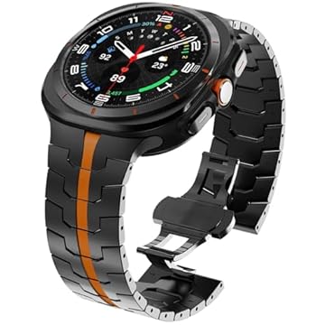 WINGLE Pulseira masculina de titânio para Samsung Galaxy Watch Ultra de 47 mm com design de armadura resistente e durável, pulseira de metal robusta, casual, negócios, relógio galáxia, fecho borboleta