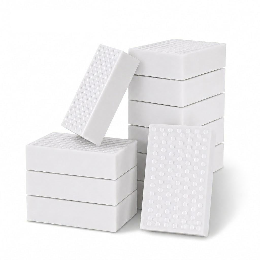 Cleaning Sponges, White, Pack of 6 | Textured Surface, Multi-Surface Use, No Chemicals Needed, Reusable Sponge, Kitchen & Bath-image-32