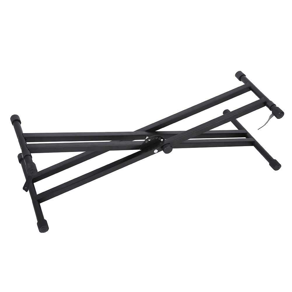Ejoyous Soporte de Teclado Ajustable con Correas de Bloqueo, Marco en X, Patas de Perfil Simple