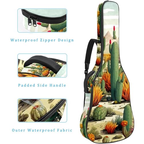 JRHEJTFZ Housse pour guitare acoustique de 1,9 cm d’épaisseur, étanche, durable et élégante, motif cactus vert, Multicolore 5., 42.9×16.9×4.7 in, Motif imprimé tendance - Les Beatles, Paul McCartney, John Lennon, RIngo Starr, George Harrison JRHEJTFZ Housse pour guitare acoustique de 1,9 cm d'épaisseur, étanche, durable et élégante, motif cactus vert, Multicolore 5., 42.9x16.9x4.7 in, Motif imprimé tendance – Image 5
