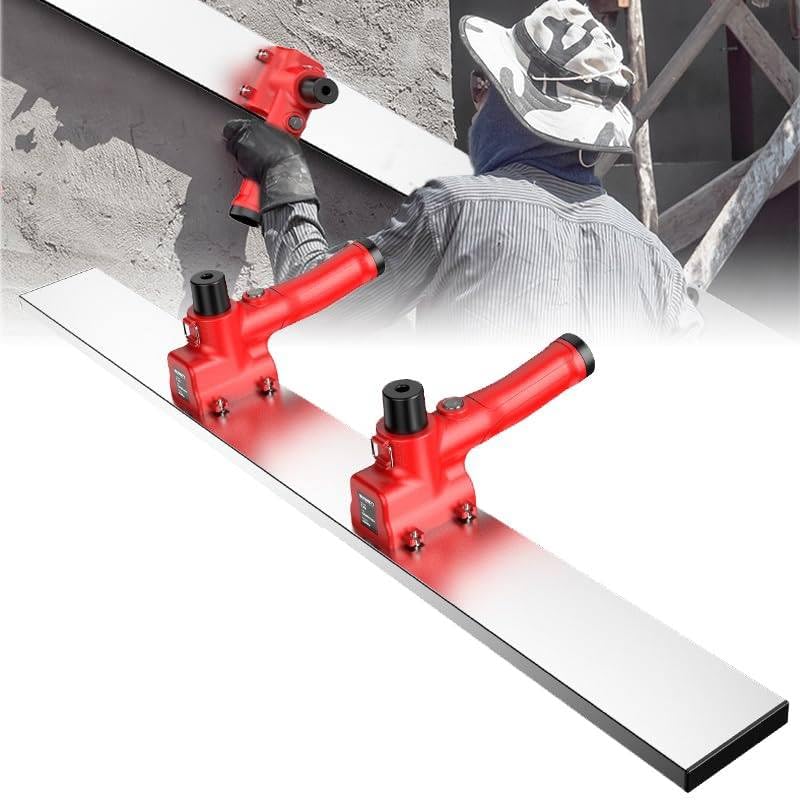 GSHSHOU Regla Eléctrica para Hormigón, Herramienta Vibratoria de Acabado de Hormigón, Regla Inalámbrica para Superficie de Cemento con Cuchilla de 180 cm 400MA 12000 RPM
