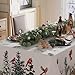 XCHI Cardinal Birds Winter Pine Tree Tablecloth Rectangle Christmas Table Cloth Washable Table Covers for Indoor Dining Home Party Xmas Decorations 60x84 Inch