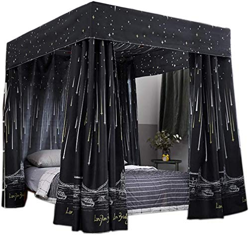 Joylife Princess Four Corner Post Bed Curtain Canopy Mosquito Net For Girls Adults Kids (Black, King) #TOP1