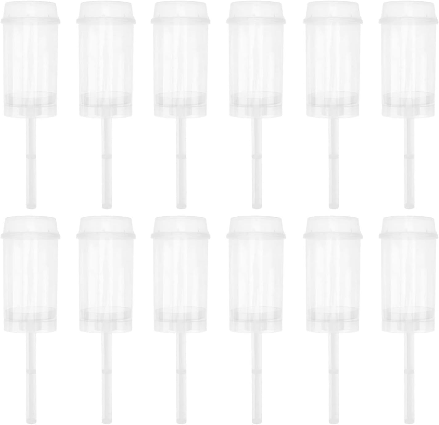 Luxshiny 30pcs Round Shape Clear Push- Up Cake Pop Shooter Push Cake Pop Sticks Ice Cream Jelly Containers with Lid