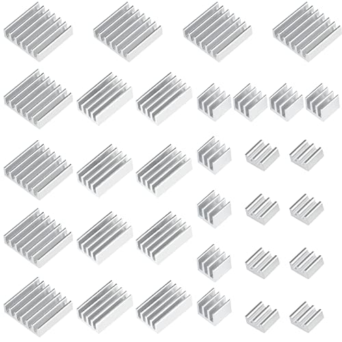 32 Pcs (8 Sets) Disipador de Calor para Raspberry Pi 4B Disipador de Calor de Aluminio Cooler Cooling Kit con Adhesivo Termoconductor para Raspberry Pi 4 Model B