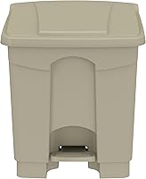 Vista 2 de Safco Cubo de basura de plástico para interiores, eliminación de manos libres, 8 galones, color marrón