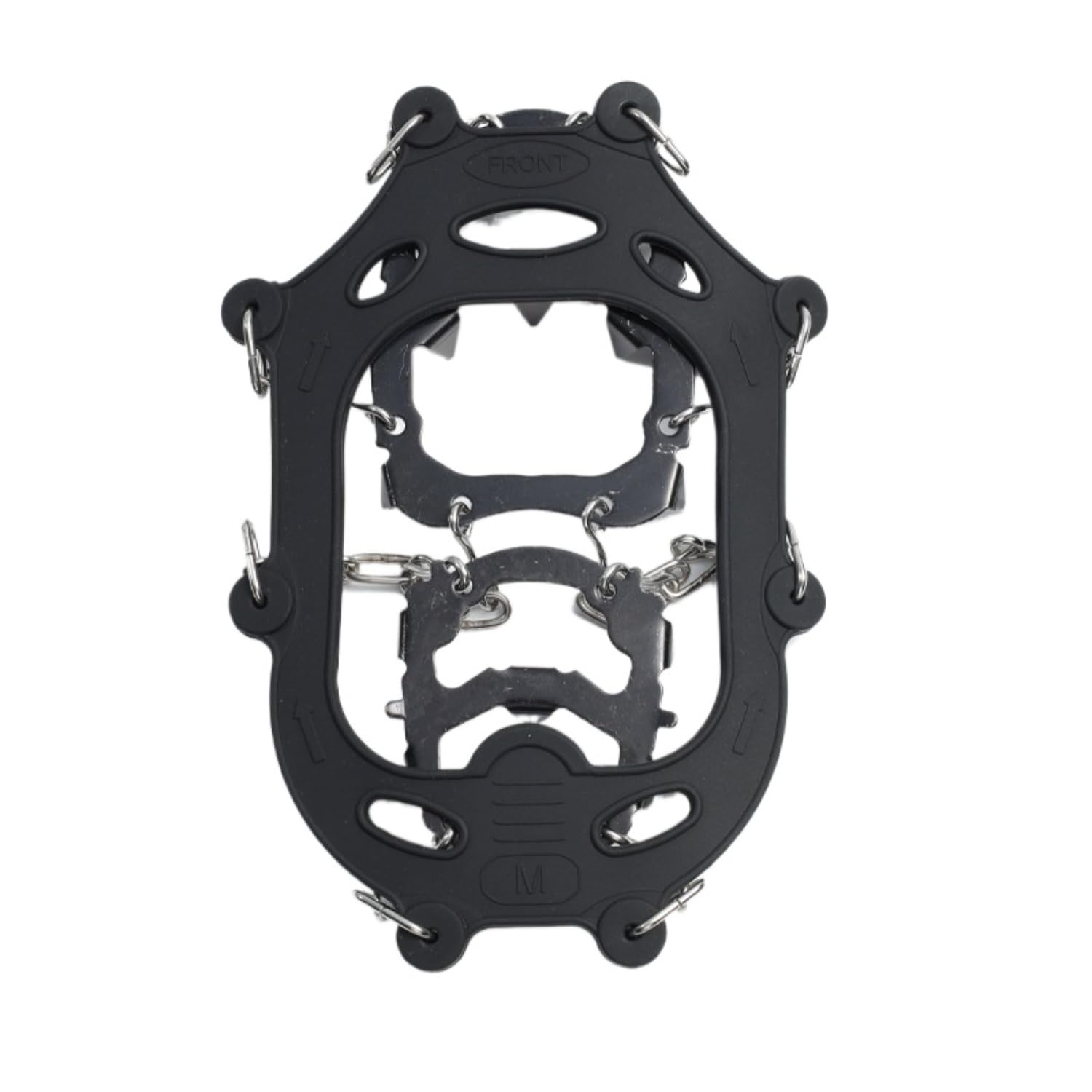 Mr.Fashion 18 Teeth Anti-Skating Claws - Simple ice Climbing Equipment Mountain Shoe Chain Outdoor Snow Shoes Set Snow Claws ((M Size) Black Tooth)