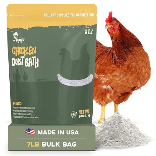 Reliant Pet Chicken Dust Bath - 7lbs, Made in USA Natural Dust Bath for Chickens - Ideal Chicken Dust for Bath Tub Mix - Poultry Dust Powder for Chicken Coop
