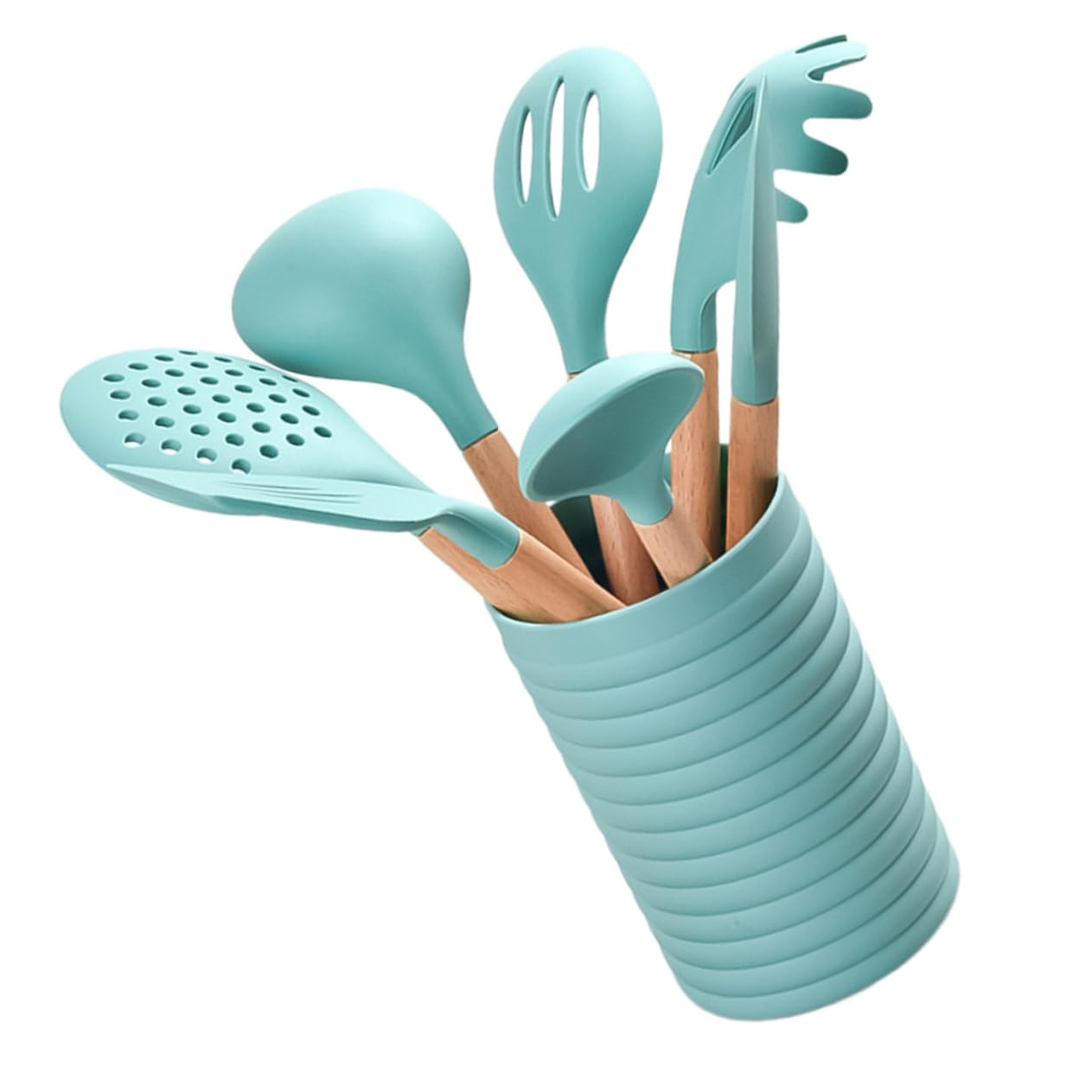1 juego Utensilios de Cocina de Silicona Barril de Almacenamiento y Seguro para Cocinar para Uso Doméstico