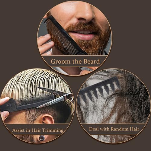 Peine plegable 2 en 1 para barba y bigote negro miniatura 5
