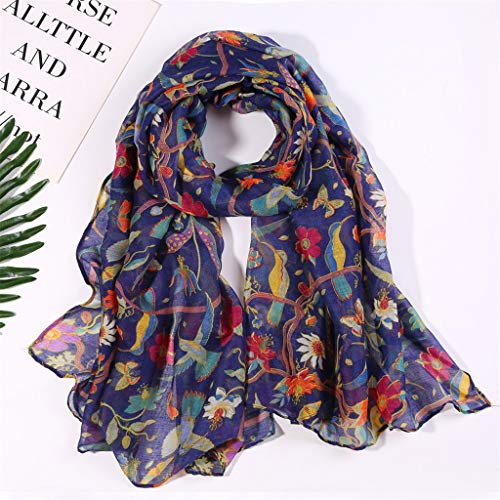 Scarfs for Women Floral Scarves Satin Silk Feeling Scarf Elegant Sunscreen Beach Shawls Wraps Summer Headscarf2