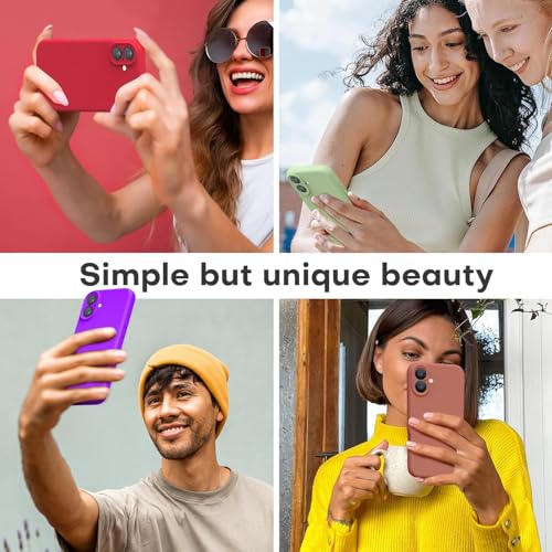 Image of LOVE 3000 Designed for iPhone 16 Case, Premium Silicone with [Soft Anti-Scratch Microfiber Lining] Shockproof Protective Phone Case for Men Women Girls 6.1 inch, Neon Purple