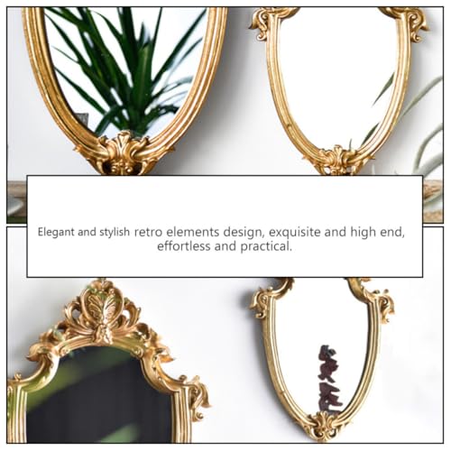 Miroir doré vintage en résine robuste et design élégant chic