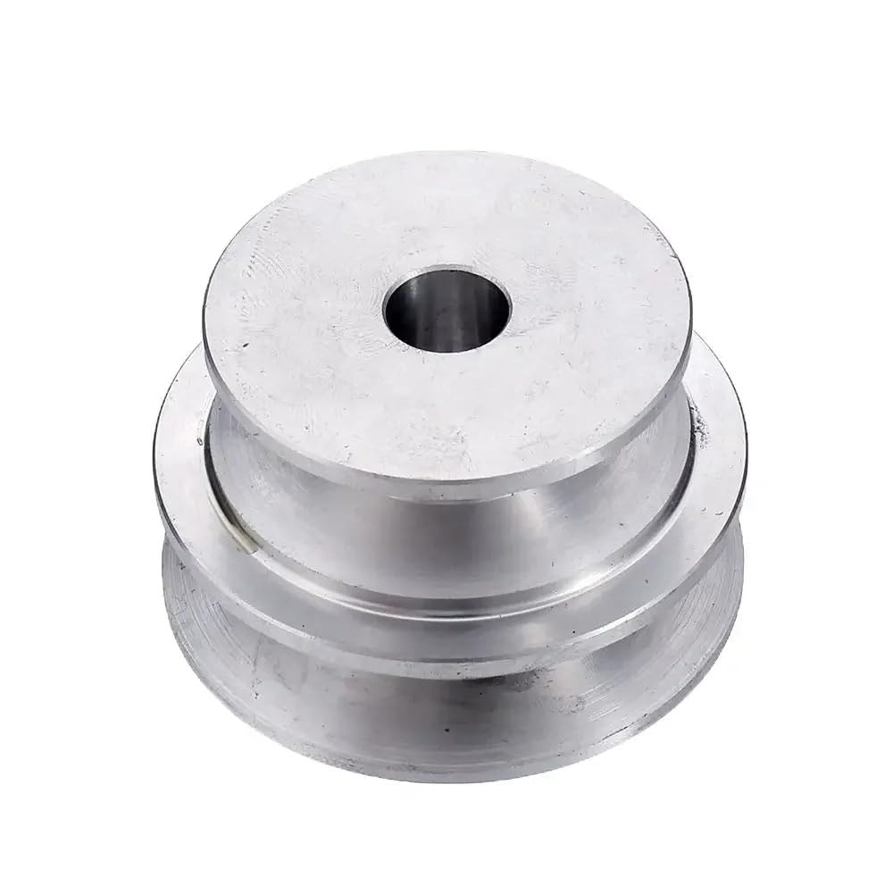 Kunllp 12Mm Aluminum Alloy 40&50Mm Double Groove Pulley 8-20Mm Fixed Bore V-Shape Pulley Wheel For 10Mm Round Belt(12Mm)