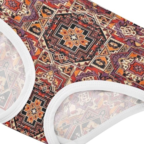 Girls Underwear Toddlers Cotton Panties for Girl Vintage Persian Rug Geometric Print Kids Undies Briefs Size 54