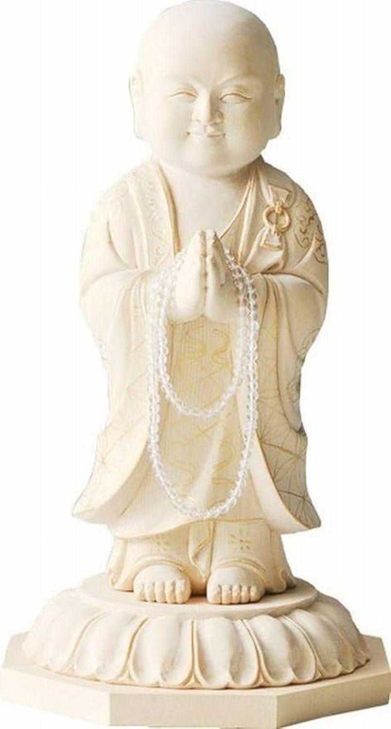 Amazon｜微笑み夢叶え 地蔵菩薩 葉 偉混作 念球本水晶付き｜仏像