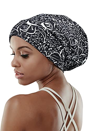 Image of Satin Lined Sleep Slouchy Cap Curly Girl Slap Headwear Gifts For Frizzy Hair Women