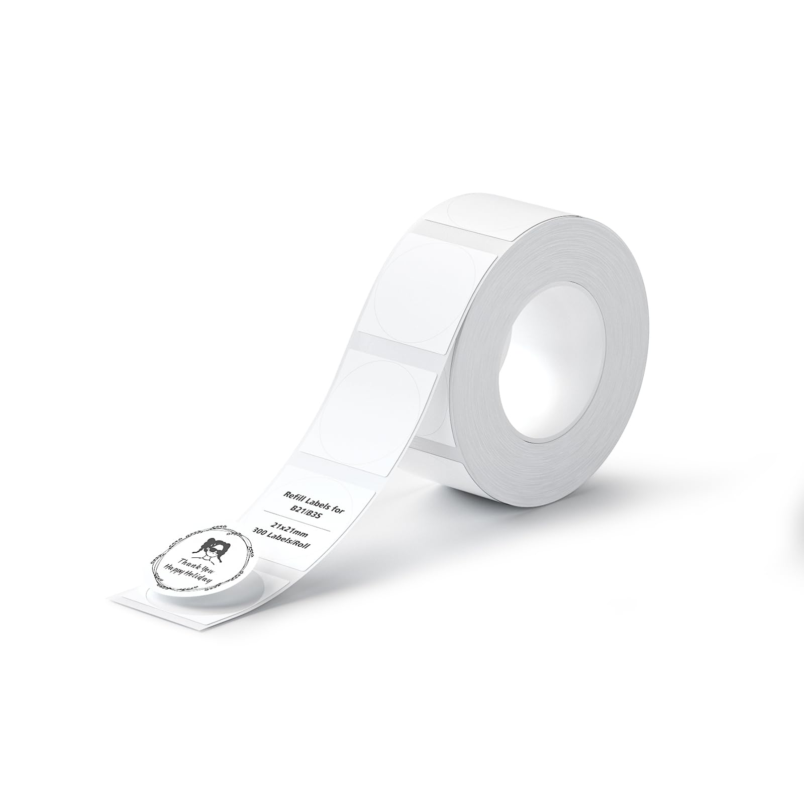 NIIMBOT Thermal Stickers, 300 Round Labels for B21/B1/B3S Printer, 0.83'' x 0.83''(21x21mm), Waterproof, Oil-Proof Label Tape