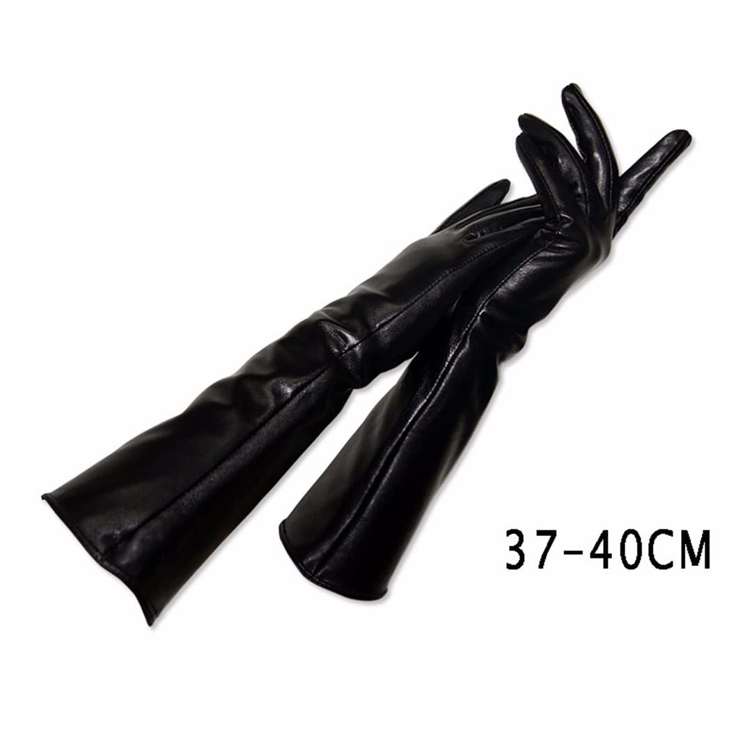 Guanti lunghi da donna moda pelle di pecora vera pelle nera guanti da donna veri guanti da donna sottili foderati stile braccio copre
