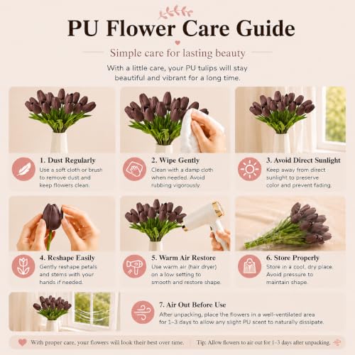 Image of Mandy's 20pcs Artificial Brown Tulips