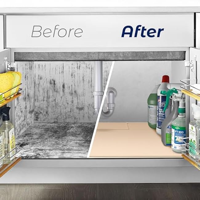 The Original Under Sink Protector Mats, Trimmable Under Sink Mat, Easy to Clean