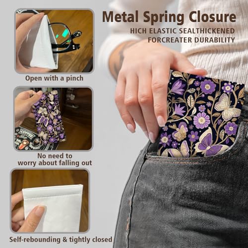 Image of Eyeglasses Sunglasses Case PU Soft Squeeze Top Glasses Pouch for Women Men,Animal Pattern Portable Anti Scratch