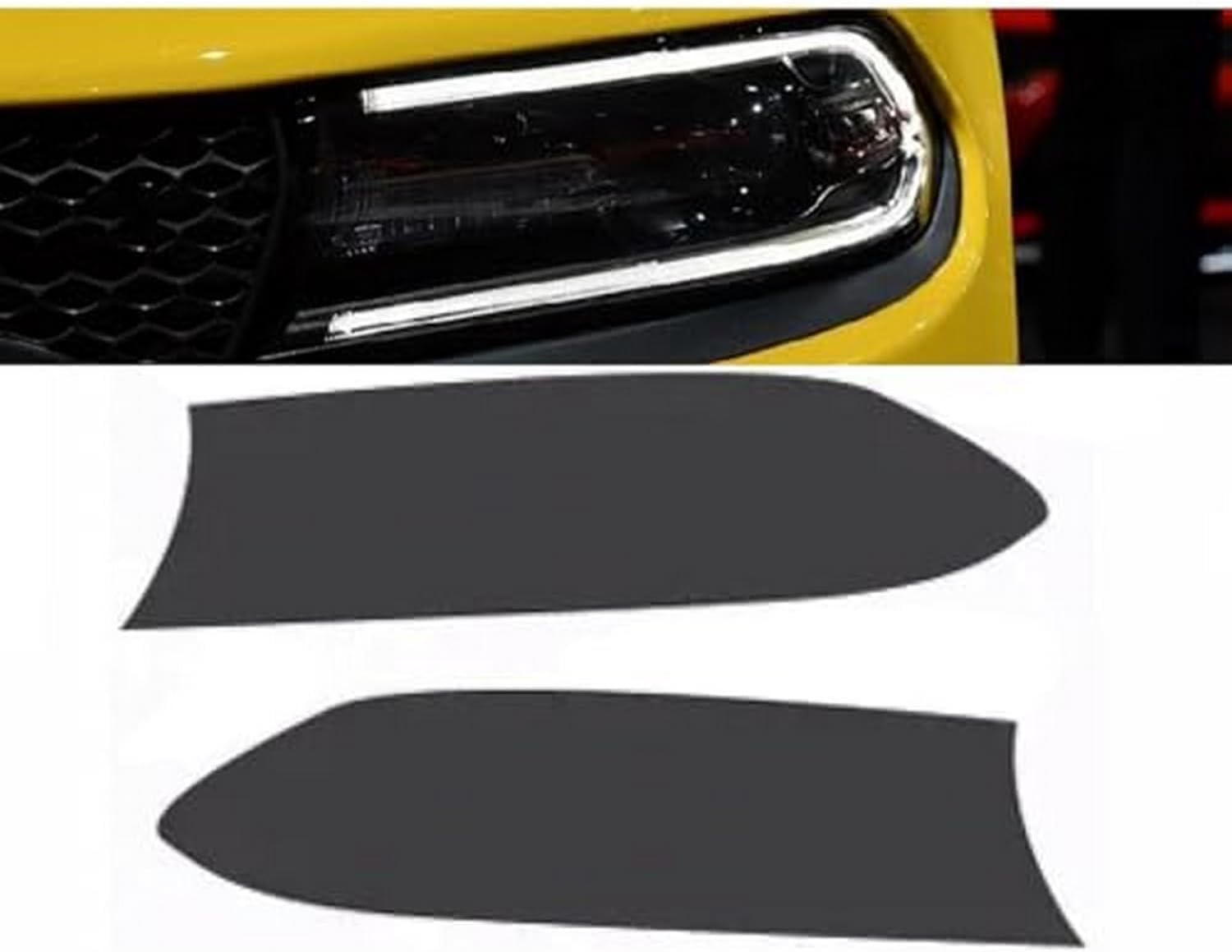 SamLng Car Front Light Film for Dodge for Charger 2015-2020 Car Exterior Headlight Film Front Lamp Smoke Black Transparent Ppf TPU Sticker Car Light Tint Film