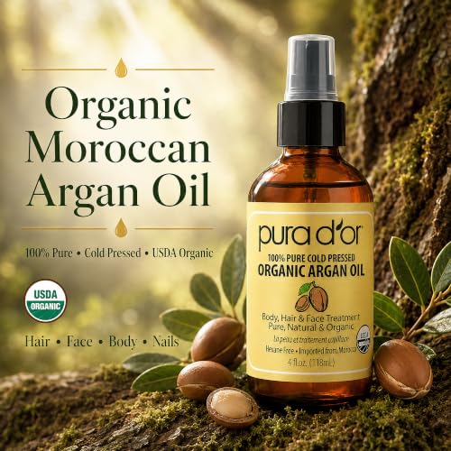 Image of Pura d'or Pure and Organic Argan Oil, Brown and Gold