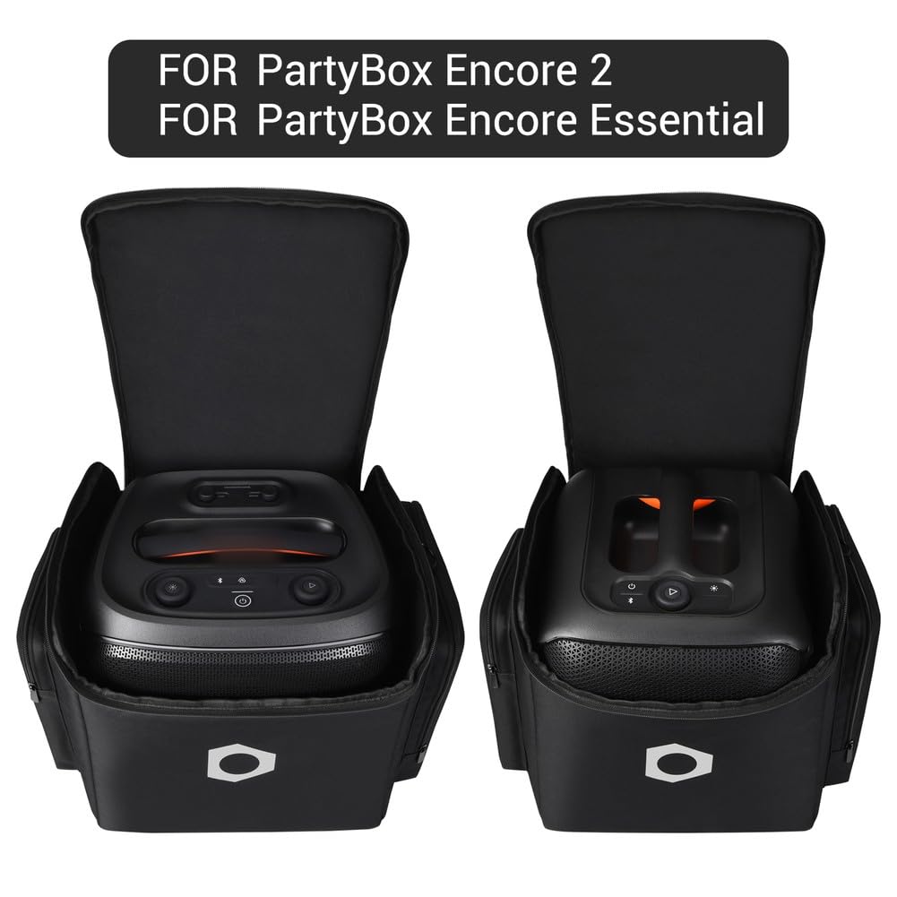Custodia rigida da trasporto per JBL PartyBox-Encore2/Encore, borsa protettiva da viaggio con manici, copertura in poliestere 14,96 x 11,02 x 13,78 pollici, nero