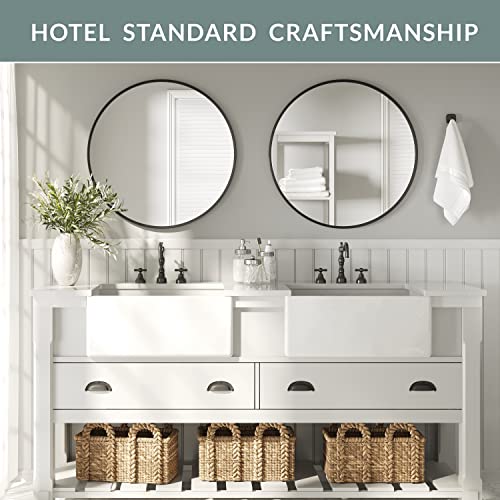 Barnyard Designs 30 Inch Black Round Mirror, Modern Bathroom Mirrors For Wall, Farmhouse Mirror, Metal Framed Round Mirror, Circle Mirrors For Wall, Bathroom Vanity Mirror, Wall Mirrors Home Decor #TOP2