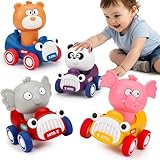 Baby Press and Go Car Toys for 1-2-3 Year Old Boys,Push Go Animal Racing Baby Cars Toys for Toldders 12-18 Months,1st Easter Birthday Gifts for 1 2 3 Year Old Boys Girls Toddler Toys for Boy & Girl