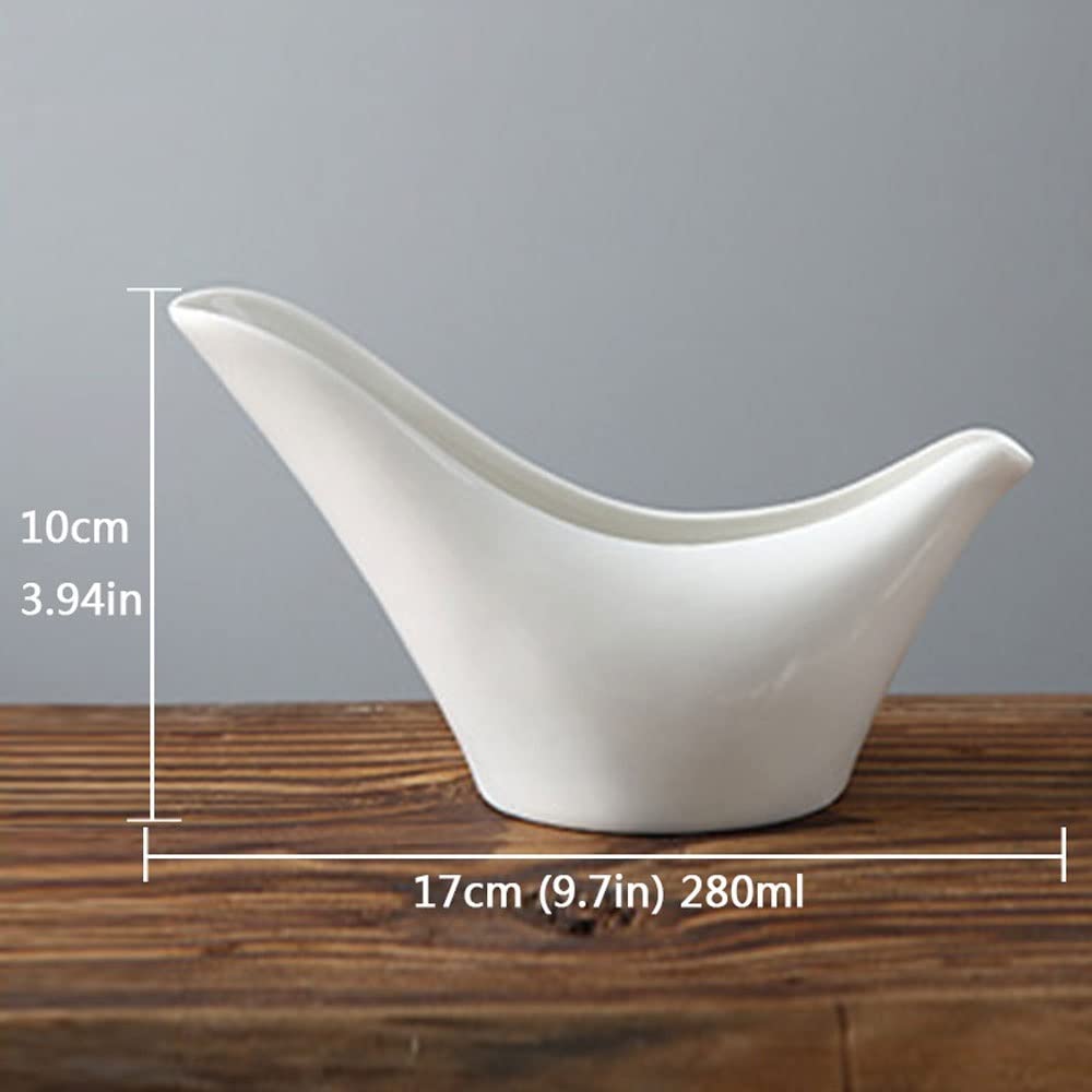 Barco de salsa fácil de verter Gravy Boats Leche Jugs Carne de res Filete Jugo Cubo Bucket Sauce Placa Vajilla Accesorios de Café para servir aderezo para ensaladas, caldo, pimienta negra ( Size : L )