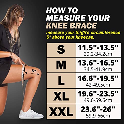 Image of POWERLIX Knee Compression Support Sleeve - Best Knee Brace for Men & Women | Best Knee Brace for Men & Women, support for Running, Basketball, Weightlifting, Gym, Workout, Sports