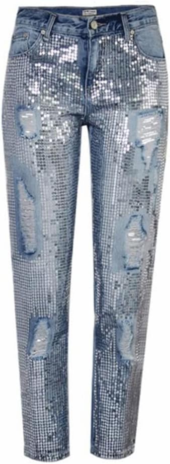 [かだひ] HKGFAYO 女性のための裂け目のジーンズビンテージストレートジーンズ女性デニムパンツライトブルー