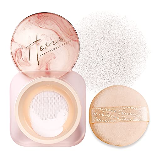 HEXZE Loose Setting Powder, Face Powder Makeup & Finishing Powder for Light, Medium & Tan Skin Tones, Mattifying Finish and Shine Control Transparent white