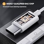 USB C Headphones, Type C Wired Earbuds for iPhone 17 15/16/ 15 Pro/ 15 Pro Max Headphones with Microphone Noise Isolation Stereo Wired Earphones for Samsung Galaxy S25 S24 S23 Ultra S22 S21FE Android