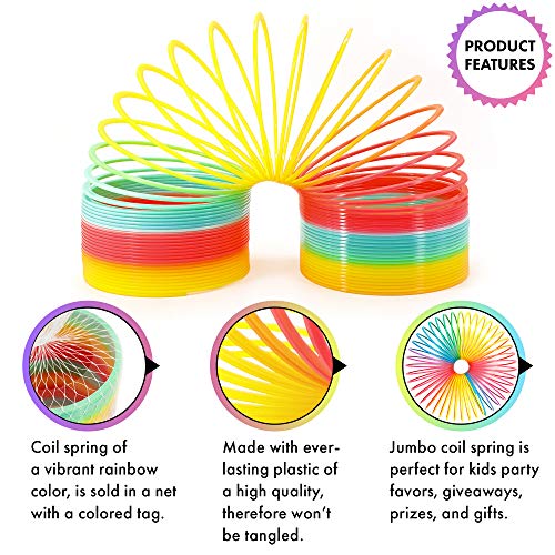 Image of 6 inch 150mm Jumbo Rainbow Coil Spring, for Boys, Girls, Parties, Gifts & Birthdays