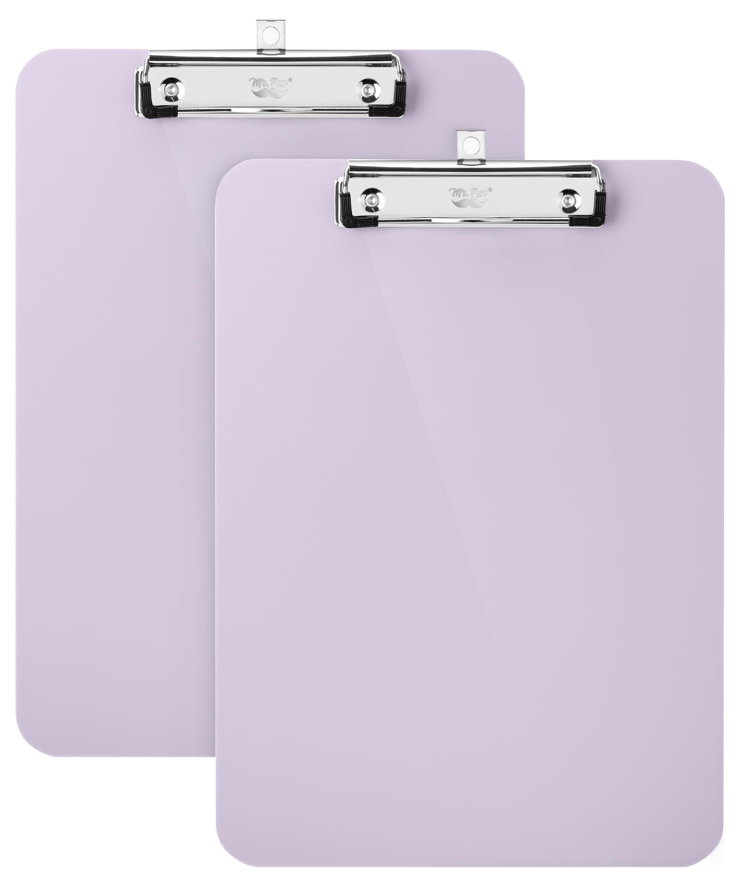 Mr. Pen- Plastic Clipboard, 12.5" x 9", 2 Pack, Muted Purple Clipboard Plastic, Low-Profile Metal Clip with Retractable Hanging Hole